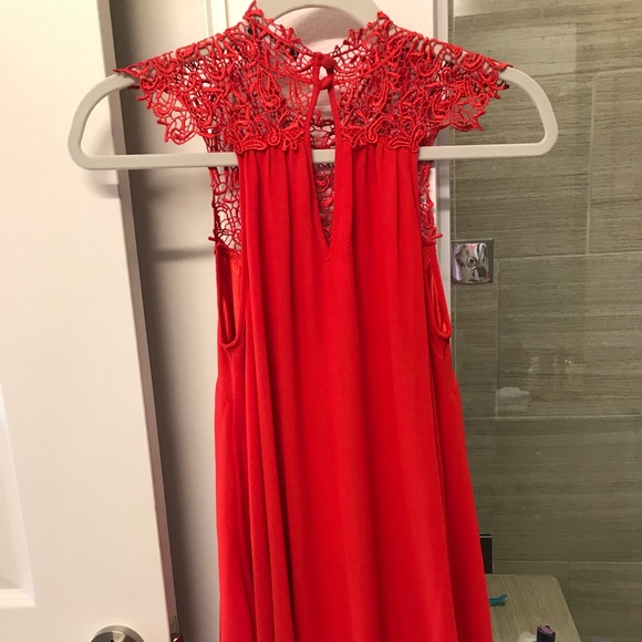 Red dress with lace top - Picture 2 of 2